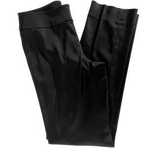 White House Black Market Size 2 R Black‎ Satin Trouser Dress Pants Slim Leg